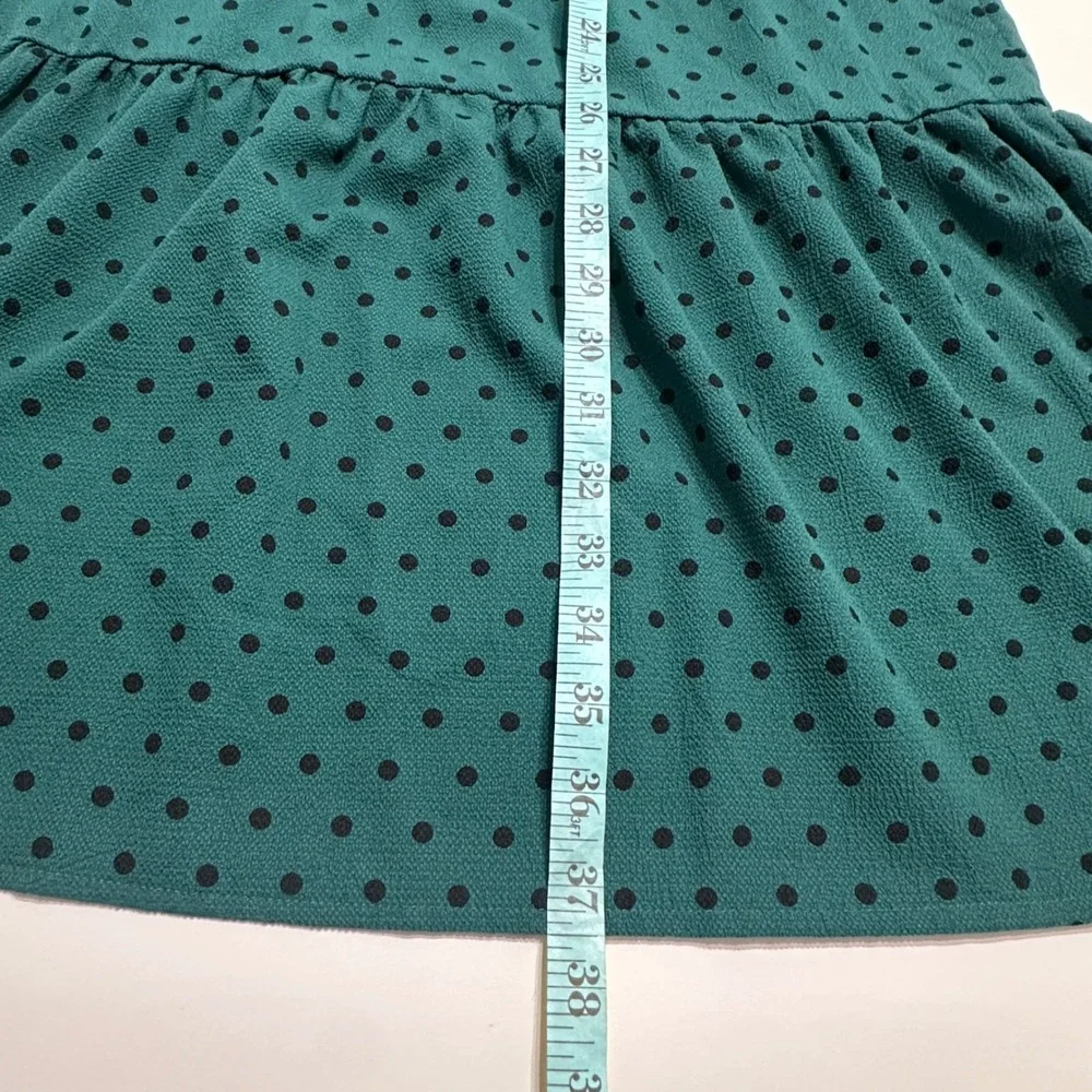 ASOS Design Curve Polka Dot Tiered Dress Women Plus 20 Green Relaxed Lightweight - Picture 8 of 8